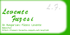 levente fuzesi business card